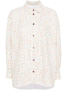 MSGM chemise en tweed à manches longues - Blanc