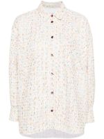 MSGM chemise en tweed à manches longues - Blanc - thumbnail