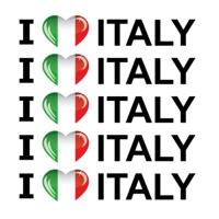 Sticker - 5x - I love Italy - 19 x 4 cm - Italie - landenthema