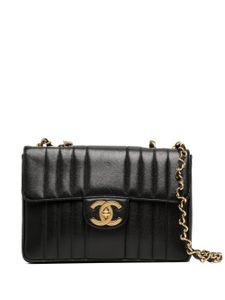 CHANEL Pre-Owned sac porté épaule Jumbo Mademoiselle à rabat (1992) - Noir