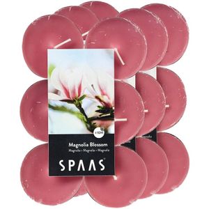 36x Maxi geurtheelichtjes Magnolia Blossom/roze 10 branduren