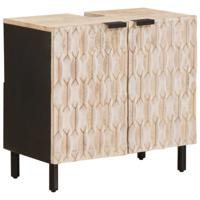 Badkamer wastafelkast Wit 62 x 33 x 58 cm Massief Mango Hout