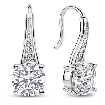 TI SENTO-Milano 7950ZI Oorhangers zilver-zirconia wit 7 x 19 mm