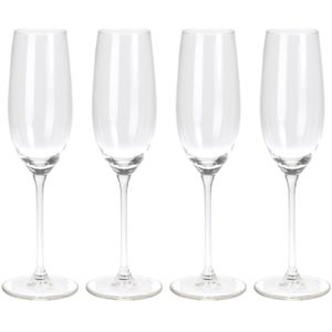 Champagneglazen - 4x - transparant - glas - 210 ml - proseccoglazen