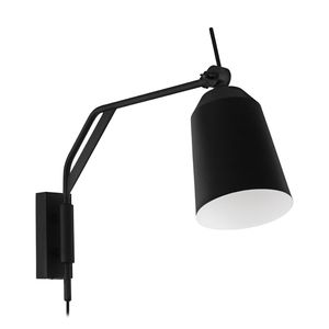 EGLO Loreto Wandlamp - E27 - 67 cm - Zwart/Wit