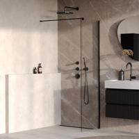 Brauer Oblivion - Inloopdouche - Helder Glas - 60 x 200 cm - incl. Glascoating - Mat Zwart