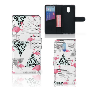 Nokia 2.3 Telefoonhoesje met Pasjes Flamingo Triangle