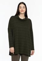 Yoek Trui met turtle neck TRICOT | Groen | Maat 46/48