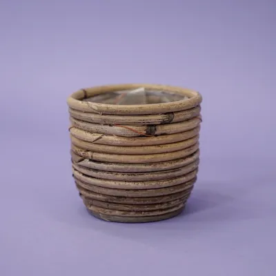 Pot streep d10h9cm grijs