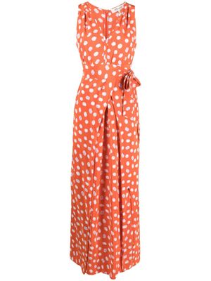 DVF Diane von Furstenberg robe longue Pooja à imprimé graphique - Orange