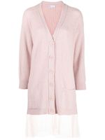 RED Valentino cardigan long en tulle point d'esprit - Rose