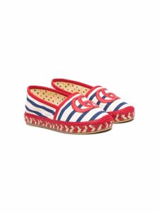 Gucci Kids espadrilles rayées à logo - Blanc