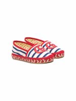 Gucci Kids espadrilles rayées à logo - Blanc