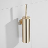 Saniclear Brass toiletborstel met wandhouder geborsteld messing