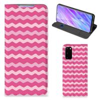 Samsung Galaxy S20 | Hoesje met Magneet | Waves Pink