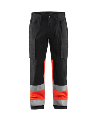 Blåkläder Werkbroek met stretch High-Vis 15511811 | Zwart/High-Vis Rood | Maat 60 - 7330509663271