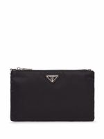 Prada pochette Re-Nylon en cuir - Noir