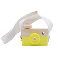 Kinderen houten camera fotografie Props creatieve hand gemaakt speelgoed Foto Props decoratieve ornamenten (geel)