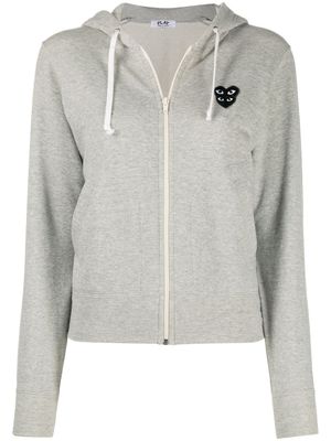 Comme Des Garçons Play hoodie à patch logo - Gris