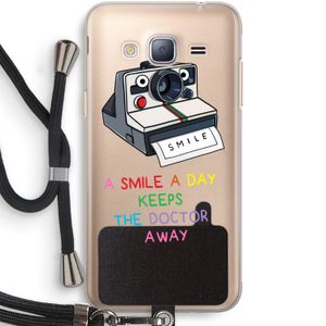 Smile: Samsung Galaxy J3 (2016) Transparant Hoesje met koord