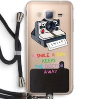 Smile: Samsung Galaxy J3 (2016) Transparant Hoesje met koord