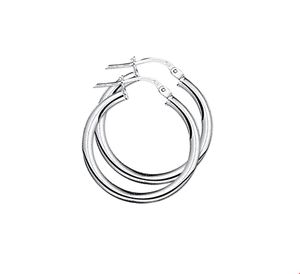 TFT Oorringen zilver rond buis 3 mm x 24 mm
