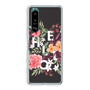 Hello in flowers: Sony Xperia 5 III Transparant Hoesje