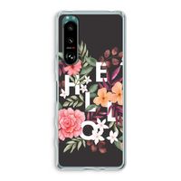 Hello in flowers: Sony Xperia 5 III Transparant Hoesje