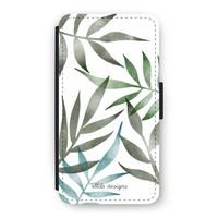 Tropical watercolor leaves: iPhone 11 Pro Flip Hoesje