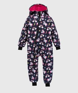 Waterproof Softshell Overall Comfy Rainbow Unicorns Jumpsuit