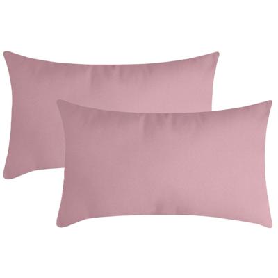Stof Textile sierkussen Nelson - 2x - roze - 30 x 50 cm - bank kussens - polyester