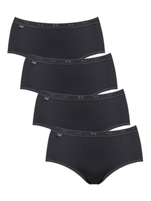 Sloggi - Basic Midi 4-pack - zwart, Maat:46