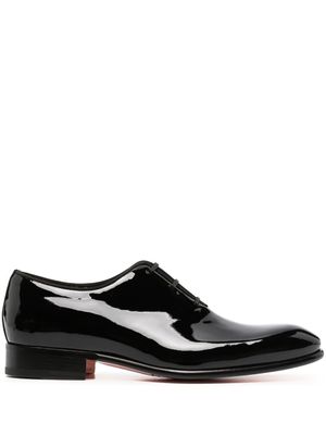 Santoni chaussures oxford en cuir verni - Noir