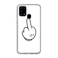 Middle finger white: Samsung Galaxy M31 Transparant Hoesje