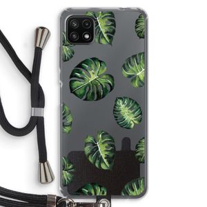 Tropische bladeren: Samsung Galaxy A22 5G Transparant Hoesje met koord