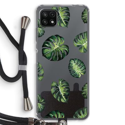 Tropische bladeren: Samsung Galaxy A22 5G Transparant Hoesje met koord