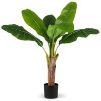 2-delige set Kunstplant Tropische Palm 107 cm Kunstmatige Paradijsvogelplant Groen