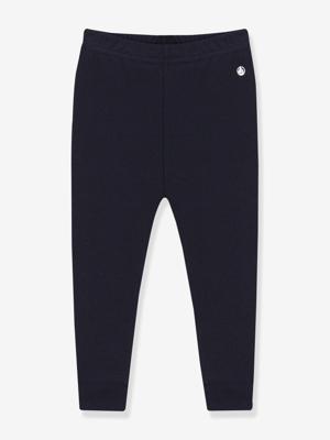 Baby legging van effen katoen PETIT BATEAU marineblauw
