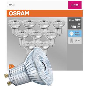 OSRAM 4058075036703 LED-lamp Energielabel F (A - G) GU10 Reflector 4.3 W = 50 W Neutraalwit (Ø x h) 50 mm x 50 mm 10 stuk(s)