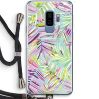 Tropical Palms Blue: Samsung Galaxy S9 Plus Transparant Hoesje met koord