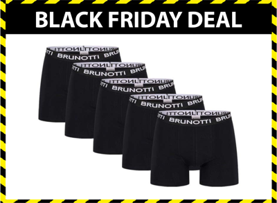 5 pack Brunotti Boxershorts - Heren Boxers - Zwart 5 pack Brunotti Boxershorts - Heren Boxers - Zwart