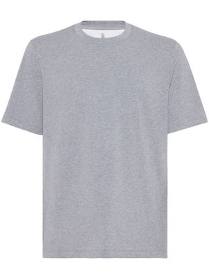 Brunello Cucinelli t-shirt en coton à design chiné - Gris