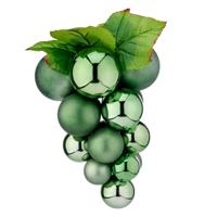 Kerstornament druiventros - groen - 33 cm - kunststof - kersthanger fruit - wijn thema
