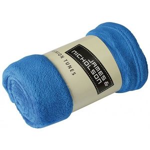 Fleece deken/plaid kobaltblauw 120 x 160 cm   -