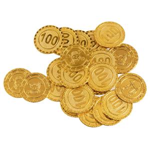 Piraten munten/geld van kunststof - 24x oude munten - gouden dukaten - Verkleed speelgoed   -