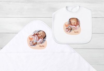 Baby Geschenkset Badcape & Slabbetje