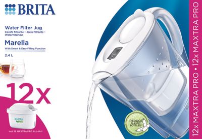 Brita Marella Waterfilterkan Wit + 12 Maxtra Filterpatronen