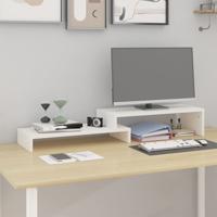Monitorstandaard (52-101)x22x14 cm massief grenenhout wit