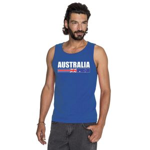 Blauw Australie supporter singlet shirt/ tanktop heren