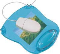 Q-CONNECT muismat, gel, met polssteun, blauw